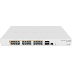 Mikrotik CRS328-24P-4S+RM Pārvaldāms L2/L3 Gigabit Ethernet (10/100/1000) tīkla slēdzis, balts, 1U, ar Power Over Ethernet (PoE) pieslēgumu