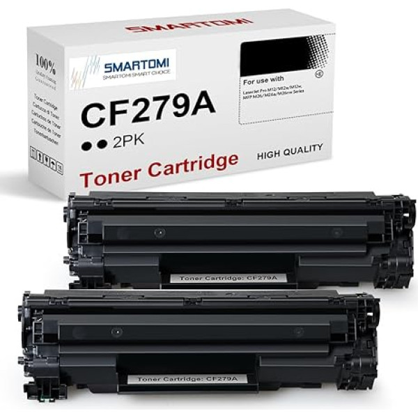 SMARTOMI CF279A 79A toneris, suderinamas su HP 79A CF279A, skirtas HP Laserjet Pro M12w M12a M12, HP Laserjet Pro MFP-M26nw M26 M26a, HP Laserjet Pro MFP-M26nw M26 M26a spausdintuvui (2 juodos spalvos)