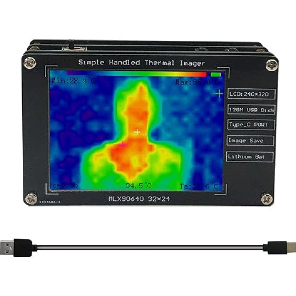 Infrasarkanā tempearture kamera Imager detektors Portatīvais 2,8 collu LCD ekrāns