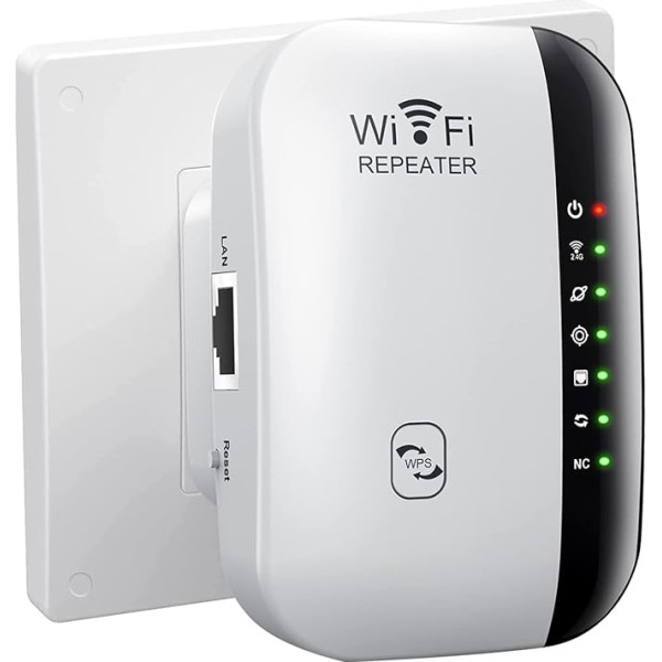 WLAN stiprintuvas WLAN kartotuvas 300 Mbps 2,4 GHz su kartotuvo/AP/WPS režimu WiFi kartotuvas su Ethernet prievadais WLAN tinklo stiprintuvas su RJ45 tinklo kabeliu, suderinamas su visais WLAN įrenginiais