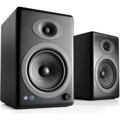 Audioengine A5+ Verkabelt Desktop Speakers - 150W Stereo Computer-Lautsprecher und Home Music Sound System mit AUX Audio, RCA Eingänge/Ausgänge, USB Verkabelt Output, Fernbedienung (Schwarz, Paar)