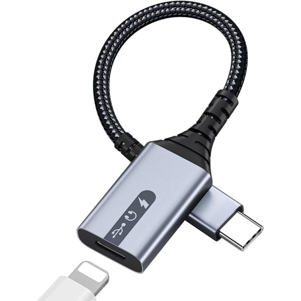 MMOBIEL USB-C zu 8 Pin Adapter Kompatibel mit Lightning Weiblich zu USB-C Stecker Adapter für Audio, Laden & Datenübertragung - Kopfhörerkabel für iPhone 15, iPad, MacBook, Galaxy S24 S23 S22