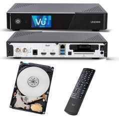 VU+ Uno 4K SE 1x DVB-S2 FBC Twin Tuner 1TB HDD Linux uztvērējs UHD 2160p