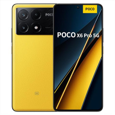 Xiaomi Poco X6 Pro 5G 12+512GB Dzeltens ekrāns 6,67 collu atbloķēts viedtālrunis, 5000 mAh akumulators Android 13, MediaTek Dimensity 8300-Ultra procesors, astoņi kodoli līdz 2,2 GHz, POCO-X6-PRO-12+512-YELLOW-EU