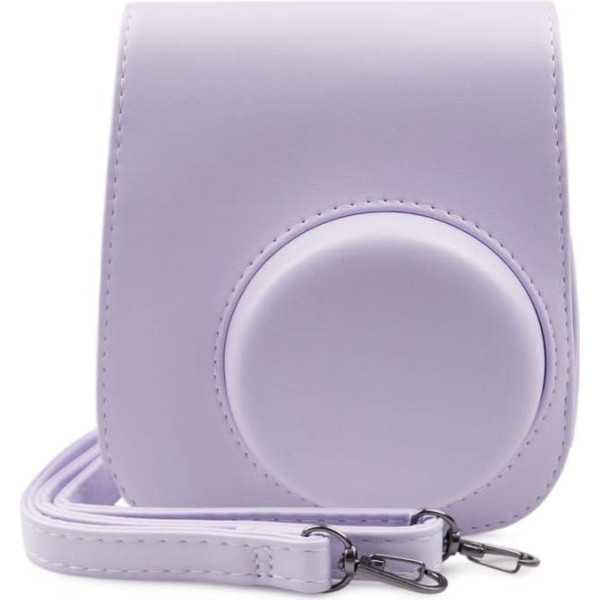 MUZIRI KINOKOO Aizsargvāciņš un pārnēsājamā soma, kas saderīga ar Fuji Instax Mini 12/Mini 11 - PU ādas vienkārša Instax Mini 12/Mini 11 soma - violeta