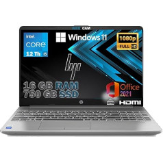 HP i5 250 G7 Notebook 39,6 cm (15,6 collu) displejs, Intel Quad Core i5-8265U 1,6 GHz līdz 3,9 GHz / RAM 4 GB DDR4 / HD 500 GB / VGA INTEL HD 620 / HDMI Dvd Rw Wifi Bluetooth / Windows 10 pro / Open Office 2 Pro 4,6 x 37,6 x 2,4 cm I5/8GB/M.2-480/W10