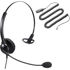 Mairdi Affordable Single Ear Noise Cancelling Office/Call Centre austiņas ar HIS apakšējo kabeli Avaya IP 1608, 1616, 9601, 9608, 9611, 9611G, 9620, 9620C, 9620L, 9621, 9630, 9640 + daudz vairāk