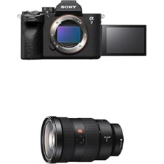 Sony Alpha 7 IV bezspoguļa pilna kadra kamera ekspertiem (33 megapikseļi, fokusēšana reālā laikā, sērijveida uzņemšana ar ātrumu 10 kadri sekundē, 4K 60p video, pilns skārienjūtīgais ekrāns) + objektīvs SEL2470GM