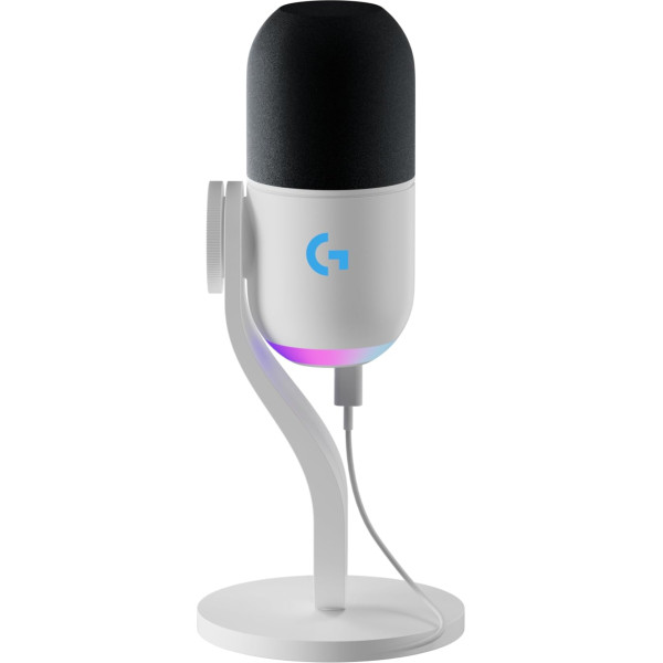 Logitech G Yeti GX dinamiskais RGB spēļu mikrofons ar LIGHTSYNC, USB mikrofons straumēšanai, superkardioīdais, USB Plug and Play PC/Mac - balts