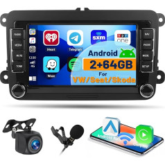 [2G+64G] Hikity Android 13 Autoradio mit Navi für VW Golf 5 Polo Golf 6 Touran Tiguan Caddy mit Wireless CarPlay Android Auto 7