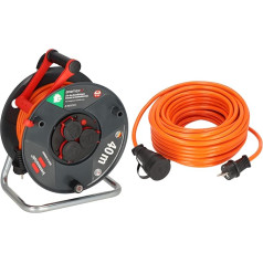 Brennenstuhl Garant V2 IP44 Cable Reel 40 m Outdoor (Short-Term Outdoor Use) & Bremaxx Extension Cable V2 Outdoor 25 m (Can be Used up to -35 °C, Oil and UV Resistant)