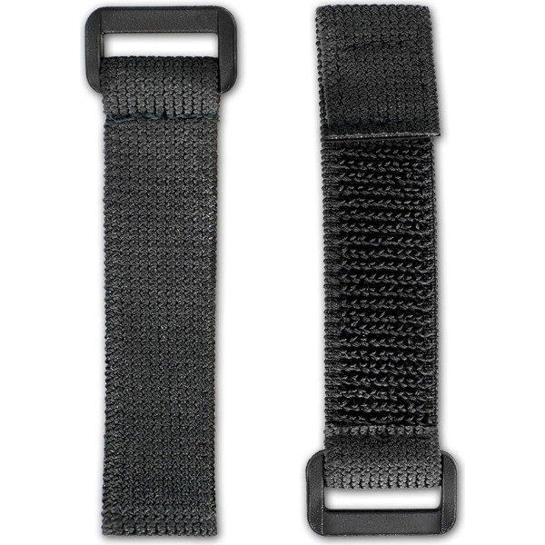 FrogJim Melna Velcro kabeļu siksna ar sprādzi, atkārtoti lietojama Velcro siksna, 20 mm plata, neilona, ar atkārtoti aizveramu Zip maisiņu