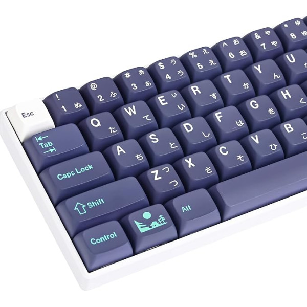 SOLIDEE 84 taustiņu PBT pielāgotas taustiņu uzlikas, PBT taustiņu uzlikas XDA profiliem, paredzētas Cherry/Gateron MX Switch 60 Percent/68/GK61 spēļu mehāniskajai tastatūrai (Blue Moon)