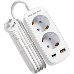 ASV adapteris, ceļojuma adapteris ar PD20W USB A un USB pieslēgvietām (3,6A), Vācijas-ASV adaptera ligzda ar 2 izejām, 5 ft ligzdas adapteris ASV, Kanādai, Singapūrai, B tipa ceļojuma adapteris Amerikai