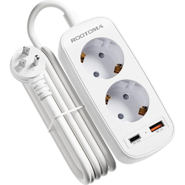 ASV adapteris, ceļojuma adapteris ar PD20W USB A un USB pieslēgvietām (3,6A), Vācijas-ASV adaptera ligzda ar 2 izejām, 5 ft ligzdas adapteris ASV, Kanādai, Singapūrai, B tipa ceļojuma adapteris Amerikai