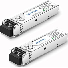 QSFPTEK 2 pakuotės 1000Base-SX Gigabit SFP modulio siųstuvas, 1G LC prievadas 850 nm 550 m DDM daugiamodis Mini-GBIC SFP, skirtas 