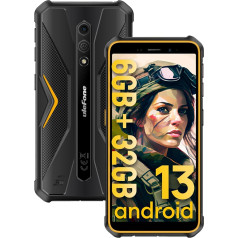 Ulefone Armor X12 Bezvadu tālrunis, 6 GB + 32 GB + 256 GB, izturīgs viedtālrunis, Android 13 GO, 4860 mAh, akumulators mobilajam telefonam, 13 MP + 8 MP, 5,45 Zoll HD+, IP68/WIFI 5G/NFC/OTG,