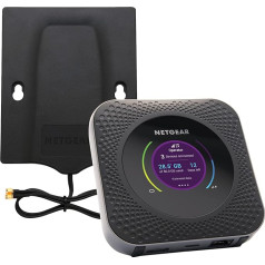 NETGEAR MR1100 mobilais WLAN maršrutētājs ar SIM karti, 4G LTE mobilais maršrutētājs, lejupielādes ātrums līdz 1 GBPS, mobilā piekļuves vieta 20 ierīcēm, M1, ieskaitot ārējo 4G MIMO antenu