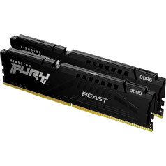 Kingston FURY Beast KF564C32BBK2-64 6400MT/s DDR5 CL32 DIMM (komplekts ar 2 atmiņas moduļiem), melns, galddatoriem paredzēts spēļu atmiņas komplekts