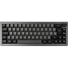 EPOMAKER EK68 65% ISO(UK) izkārtojums RGB mehāniskā tastatūra ar rotējošo regulatoru, karsti maināma trīs režīmu NKRO Gasket Bluetooth spēļu tastatūra ar 3000 mAh akumulatoru Win/Mac (Black Silver, Flamingo)