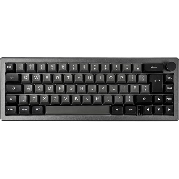 EPOMAKER EK68 65% ISO(UK) izkārtojums RGB mehāniskā tastatūra ar rotējošo regulatoru, karsti maināma trīs režīmu NKRO Gasket Bluetooth spēļu tastatūra ar 3000 mAh akumulatoru Win/Mac (Black Silver, Flamingo)