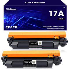 CMYBabee CF217A toneris, suderinamas su HP 17A CF217A, skirtas HP Laserjet Pro MFP M130nw M130fw M130fw M130fn M130a M130 Laserjet Pro M102w M102a M102 (juodas, 2 vnt.)