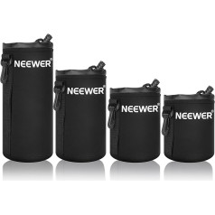 Neewer Objektivtasche 4er-Stück, Objektivtasche mit dickem Neopren-Schutz für DSLR-Kameraobjektive (Passend für Canon, Nikon, Sony, Olympus, Panasonic) Beinhaltet: Klein, Mittel, Groß, XL-Größe