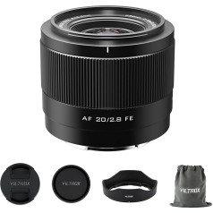 VILTROX 20mm F2,8 f/2,8 AF-Objektiv für Sony E Mount, automātiskais objektīvs, saderīgs ar citām Sony E-Mount kamerām Alpha a7 a7III a7R a7RII I a7RIV a7S a7SII a9 a7C