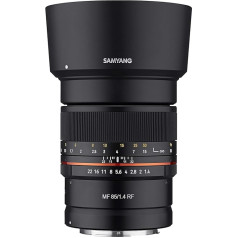 Samyang F1.4 85mm ātrgaitas teleobjektīvs ar F1.4 85mm tālummaiņu Canon R bezspoguļa kamerām