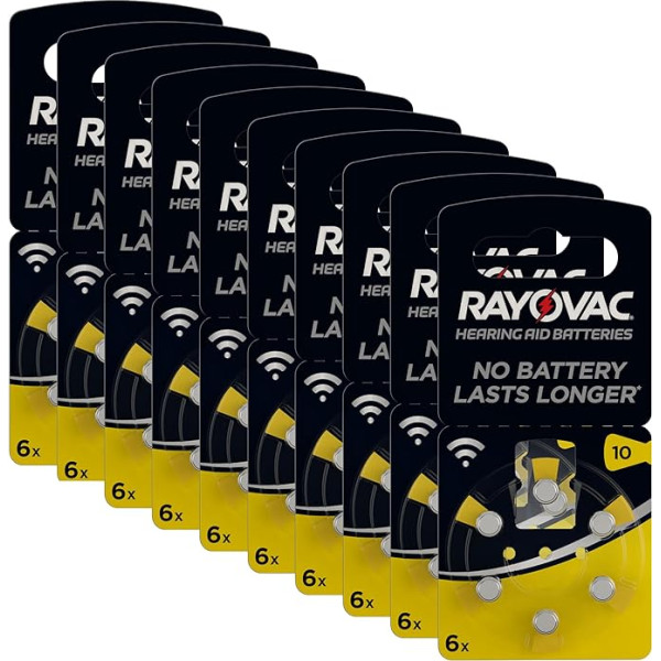 Rayovac Acoustic Zinc Air dzirdes aparāta akumulators 10 (dzeltens)