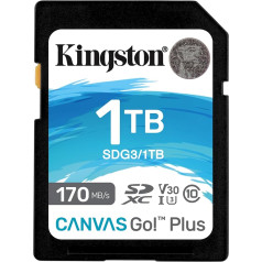 Kingston Canvas Go! Plus SD kartes 1TB SDXC 170R C10 UHS-I U3 V30