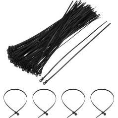 sourcing map Kabelbinder aus Nylon, selbstsichernd, 400 mm, 21,8 kg, 4,8 mm für Kabelmanagement, Schwarz, 100 Stück