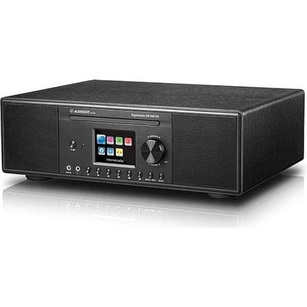 Albrecht DR 890 CD, 27389.01, Kompaktanlage - Internetradio, Digitalradio, WLAN, DAB+, UKW mit RDS, Bluetooth, AUX, CD atskaņotājs, USB, Farbdisplay, 2 x 15 W RMS, Farbe: schwarz