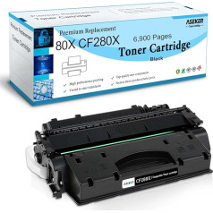 ASEKER saderīga tonera kasetne 80X CF280X 80A CF280A priekš HP Laserjet Pro 400 M401a M401d M401dn M401dn M401dw MFP M425dn M425dn M425dw Printeris, liels ražīgums 6900 lappuses (80X CF280X Black)