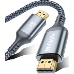 AkoaDa 4K HDMI kabelis 6 metri, ātrgaitas HDMI 2.0 kabelis 4K @ 60Hz 18Gbps, neilona pinuma zeltīti savienotāji ar Ethernet/Audio atgriezenisko kanālu, saderīgs ar video 4K UHD 2160p, HD 1080p, 3D Xbox PS3/4 (pelēks)