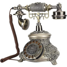 VBESTLIFE Retro tālrunis Antīkais Vintage Vintage stacionārie telefoni Klasisks grozāms rotējošais telefons salonam mājās