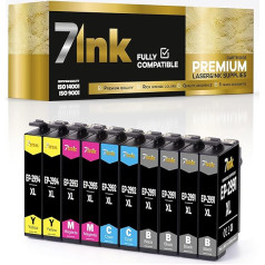 7ink Premium klases toneris Epson Expression Home printeriem XP-240, 245, 247, 250, 255, 2557, 330.10, melns ×4, ciāns ×2, dzeltens ×2, dzeltens ×2, aizstājējs T2991, kopējā ietilpība 172 ml