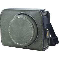 Rieibi ZV1 Case - Vintage PU ādas fotokameras futrālis Sony ZV1 ZV-1 DSLR kamerai - aizsargvāciņš ar siksniņu, zaļš, fotokameras futrālis