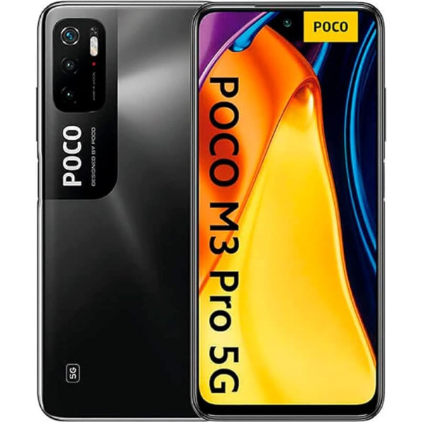 Poco M3 Pro viedtālrunis Dual 5G - RAM 4GB ROM 64GB MediaTek Dimensity 700, 6,5 collu 90 Hz FHD+ DotDisplay ekrāns, 5000 mAh akumulators (tips), 48 MP AI trīskāršā kamera (globālā versija) Black