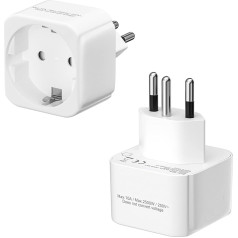 2 Pack Travel Adapters Switzerland, TUFPOWER EU to Switzerland Power Adapter, Travel Adapter Travel Plug Schuko EU to Type J Socket, Travel Adapter