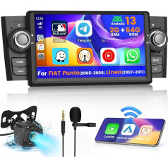 2G + 64G Android 13 Auto Radio priekš Fiat Punto (2005-2009) Linea (2007-2011) Radio Bezvadu Apple CarPlay Android Car Bluetooth 7 collu ekrāns Automašīnas radio navigācija Aizmugures skata kamera HiFi WiFi FM RDS SWC