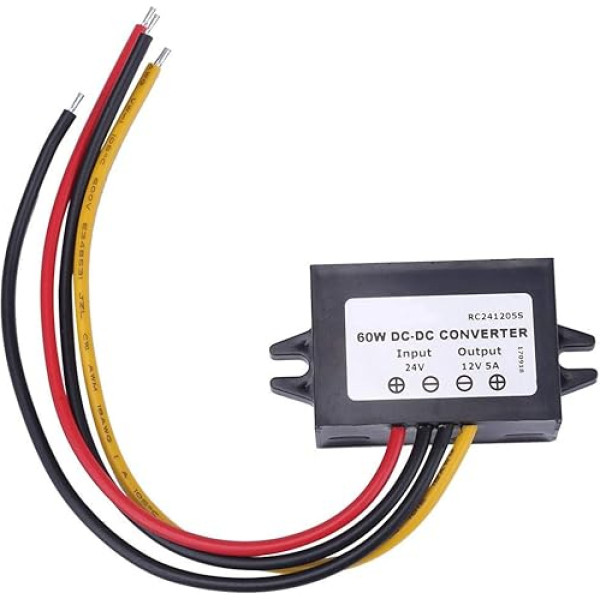Līdzstrāvas līdzstrāvas pārveidotājs ar lielu jaudu no 24V līdz 12V līdz 12V līdzstrāvas mini strāvas pārveidotāja modulis transportlīdzekļiem IP68 ūdensizturīgs 5A 60W