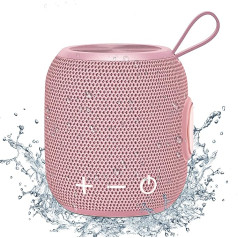 FIGMASU skaļruņu kastes Bluetooth Pārnēsājams mini Bluetooth 5.0 bezvadu skaļrunis, 360 HD surround skaņa un bagātīgs stereo bass, IPX7 ūdensizturīgs ceļošanai, baseinam un dušai (rozā)