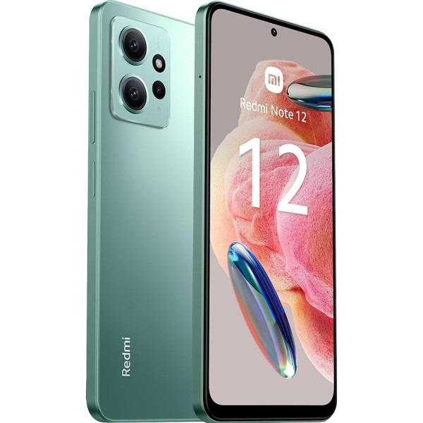 Xiaomi Redmi Note 12 4G LTE atbloķēts viedtālrunis, 8GB + 256GB, Snapdragon 685 Octa Core, 6,67 collu Amoled 120Hz displejs, 50MP aizmugures kameras, 5000mAh akumulators, 33W ātrā uzlāde, Dual SIM (zaļš)