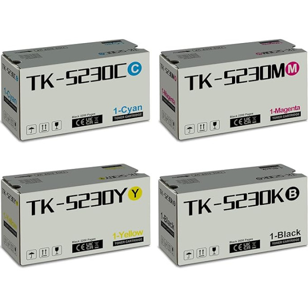 Coloran TK-5230 TK5230 Toneris suderinamas su Kyocera TK5230K TK-5230K Ecosys M5521cdw P5021cdn P5021cdw M5521cdn M5521 P5021 TK-5230C TK-5230M 5230Y TK 5230 5230K (juoda žydra, geltona, purpurinė)