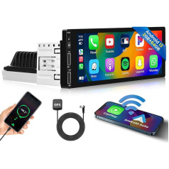 2GB + 64GB Hikity Android 13 auto radio bezvadu Apple Carplay Android auto ar satelīta navigāciju, 6,9 collu skārienjūtīgā ekrāna auto radio ar Bluetooth brīvroku sistēmu Mirror Link FM SWC atpakaļgaitas kamera