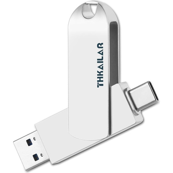 THKAILAR 256 GB USB C Stick 3.2 mit Typ-A- und Typ-C-Anschlüssen, bis zu 400 MB/s Lesegerät, USB C Stick Gen 2, tragbarer SSD-Flash-Laufwerk, Daumenlaufwerk für PC/Android-Handy/MacBook (High-Speed)