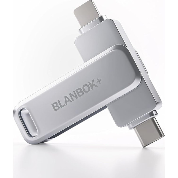 BLANBOK+ MFi zertifizierter USB C Flash Drive,Speicherstick für Phone/Pad/Android Handy/Laptop/PC