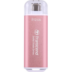 Transcend Portable SSD ESD300P 512GB USB Type-C 10Gbps PS4/PS5 saderīgs rozā krāsā - TS512GESD300P