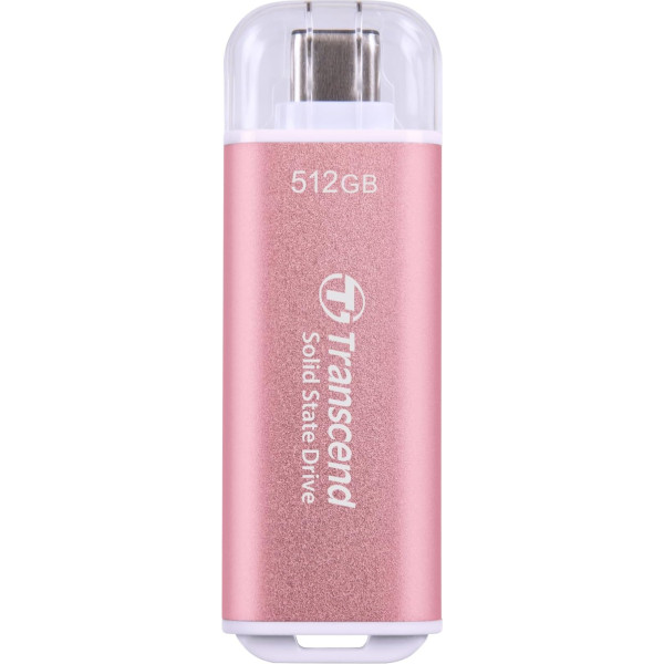 Transcend Portable SSD ESD300P 512GB USB Type-C 10Gbps PS4/PS5 saderīgs rozā krāsā - TS512GESD300P